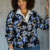 Coats & Jackets Belle bird | Belle Stretch Printed Blazer Bluefloral