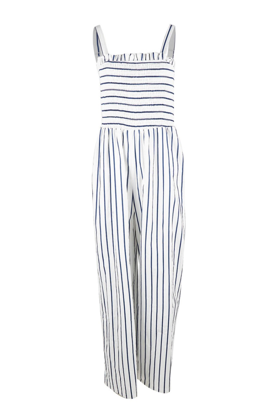 Jumpsuits & Playsuits boho bird | Locked In To Your Love Cotton Jumpsuit Bluestripe