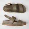 Shoes Django & Juliette | Gabisse Flatform Leather Sandal Olive