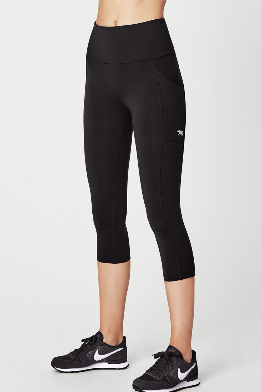 Pants & Leggings Running Bare | Ab Waisted Power Moves 7/8 Tight Black