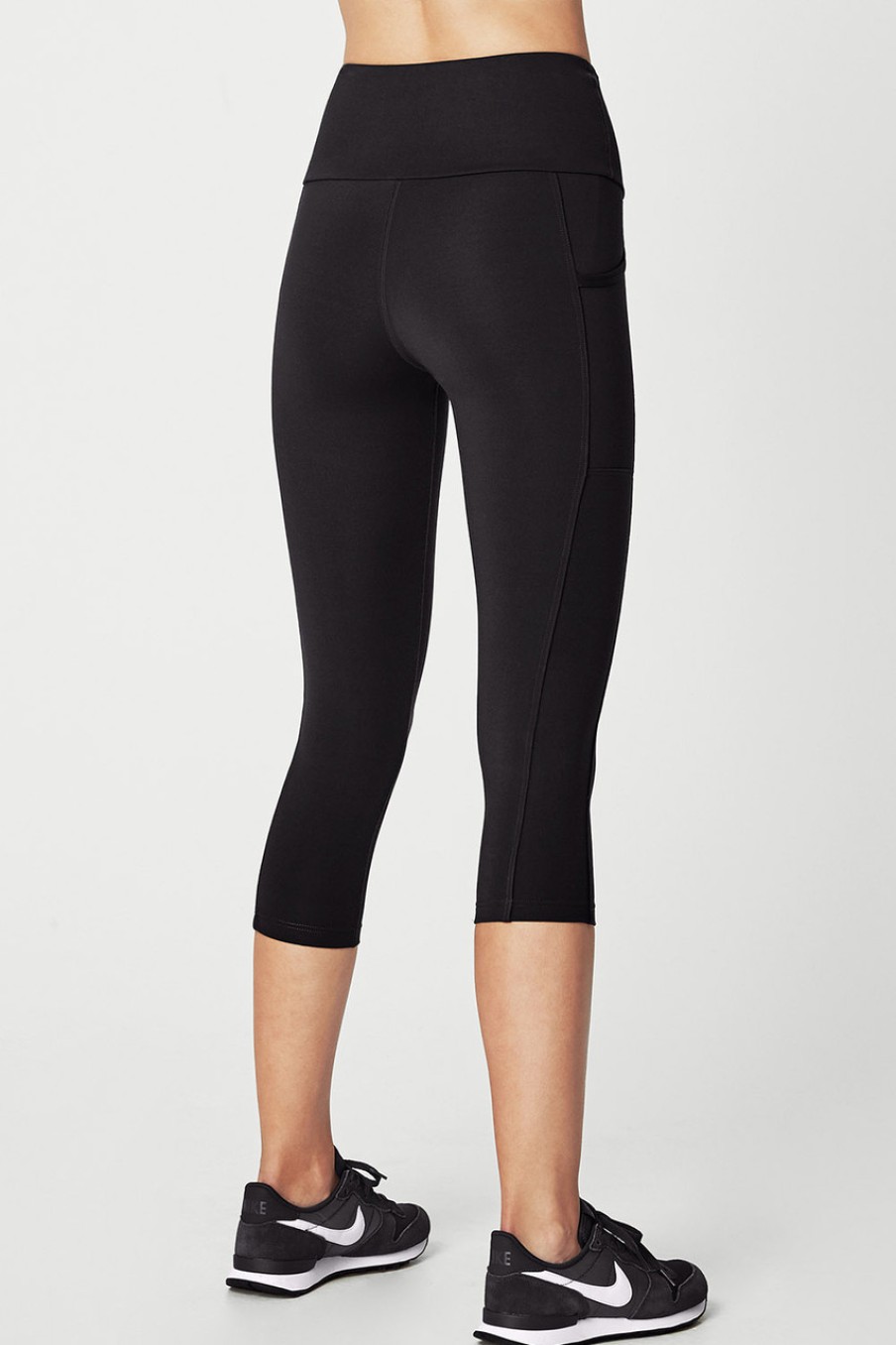 Pants & Leggings Running Bare | Ab Waisted Power Moves 7/8 Tight Black