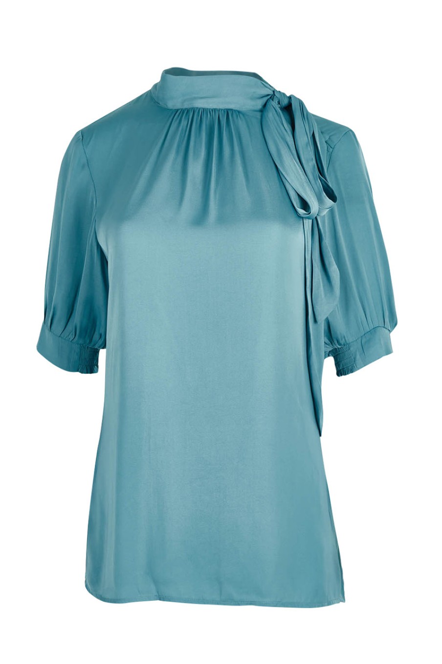 Tops bird by design | The Luxe Tie Neck Blouse Duckegg