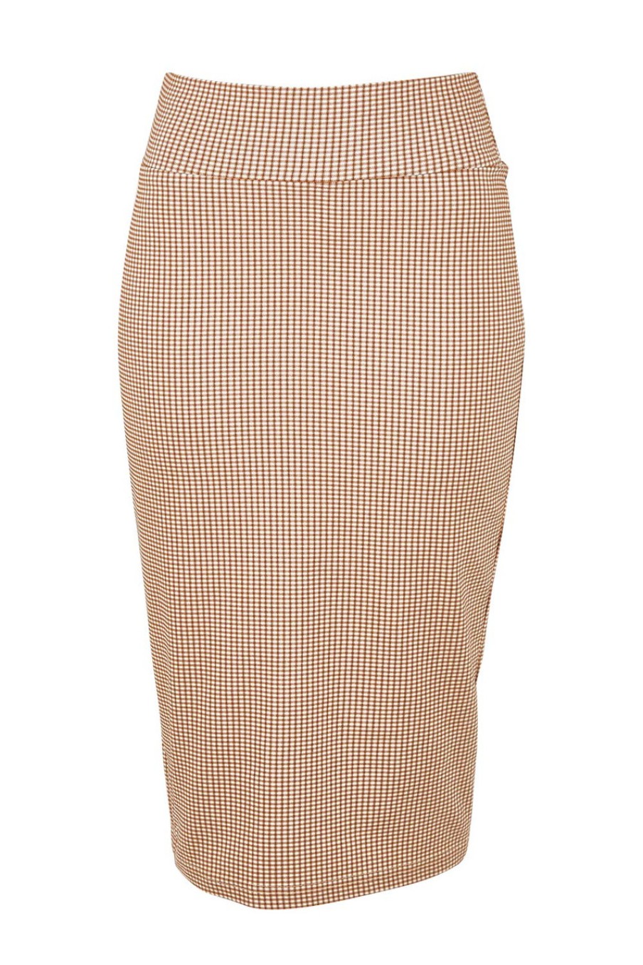 Skirts Belle bird | Belle Pull On Check Knee Length Skirt Camelcheck