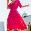 Dresses bird by design | The Ruffle Tier Dress Brightpink