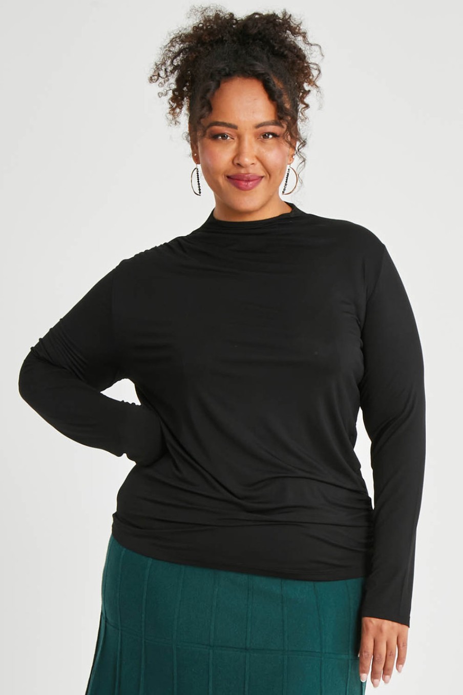 Tops bird by design | The Modal Drape Top Black