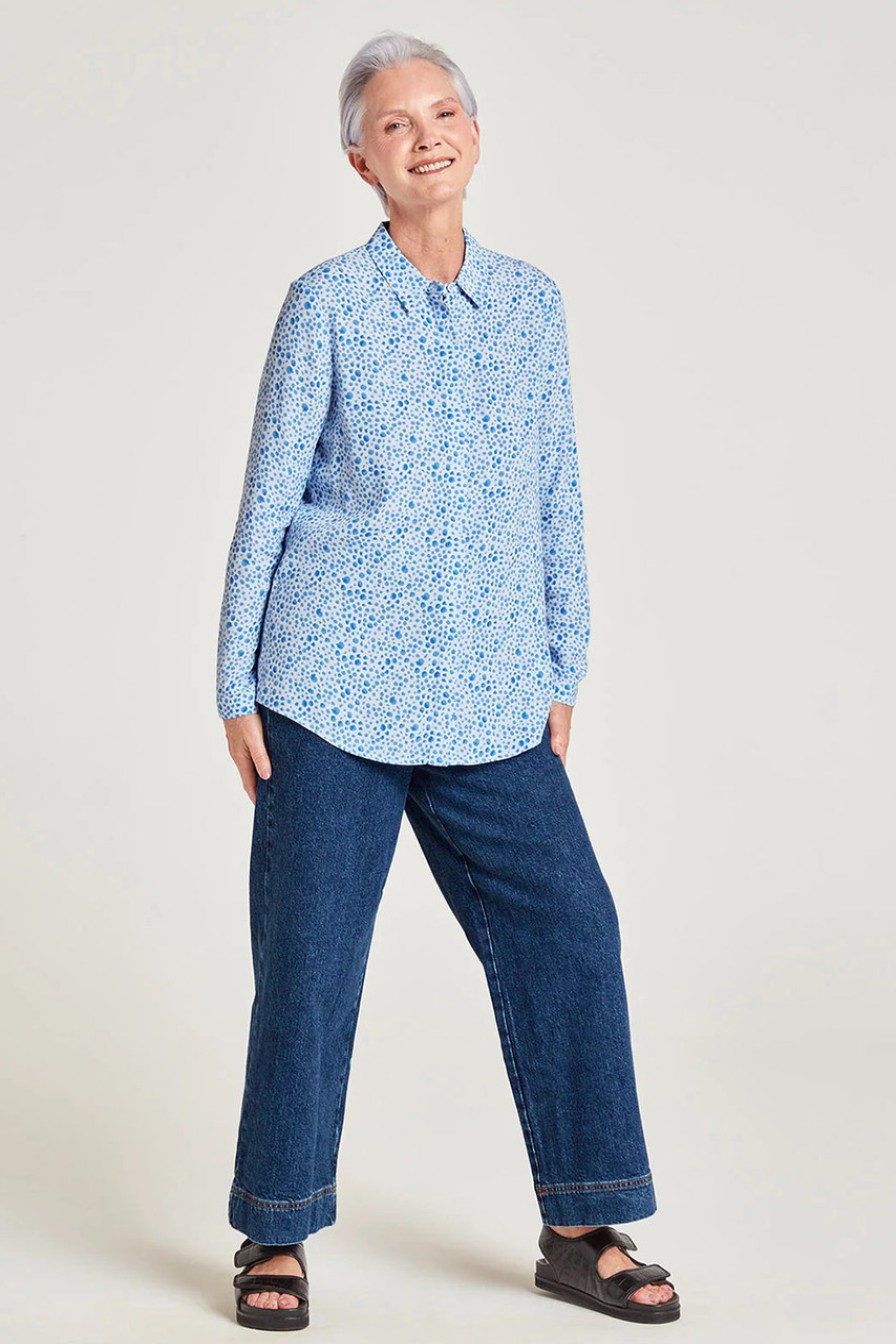 Tops Thought | Marian Lenzing Ecovero Blouse Iceblue