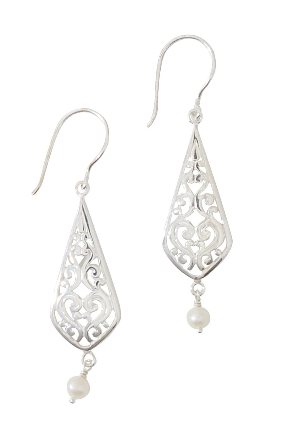 Accessories Lush Designs | Sea Embrace Sterling Pearl Earrings Silver