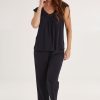 Lingerie & Sleepwear Givoni | Le Knit Lace Trim Pyjama Set Navy