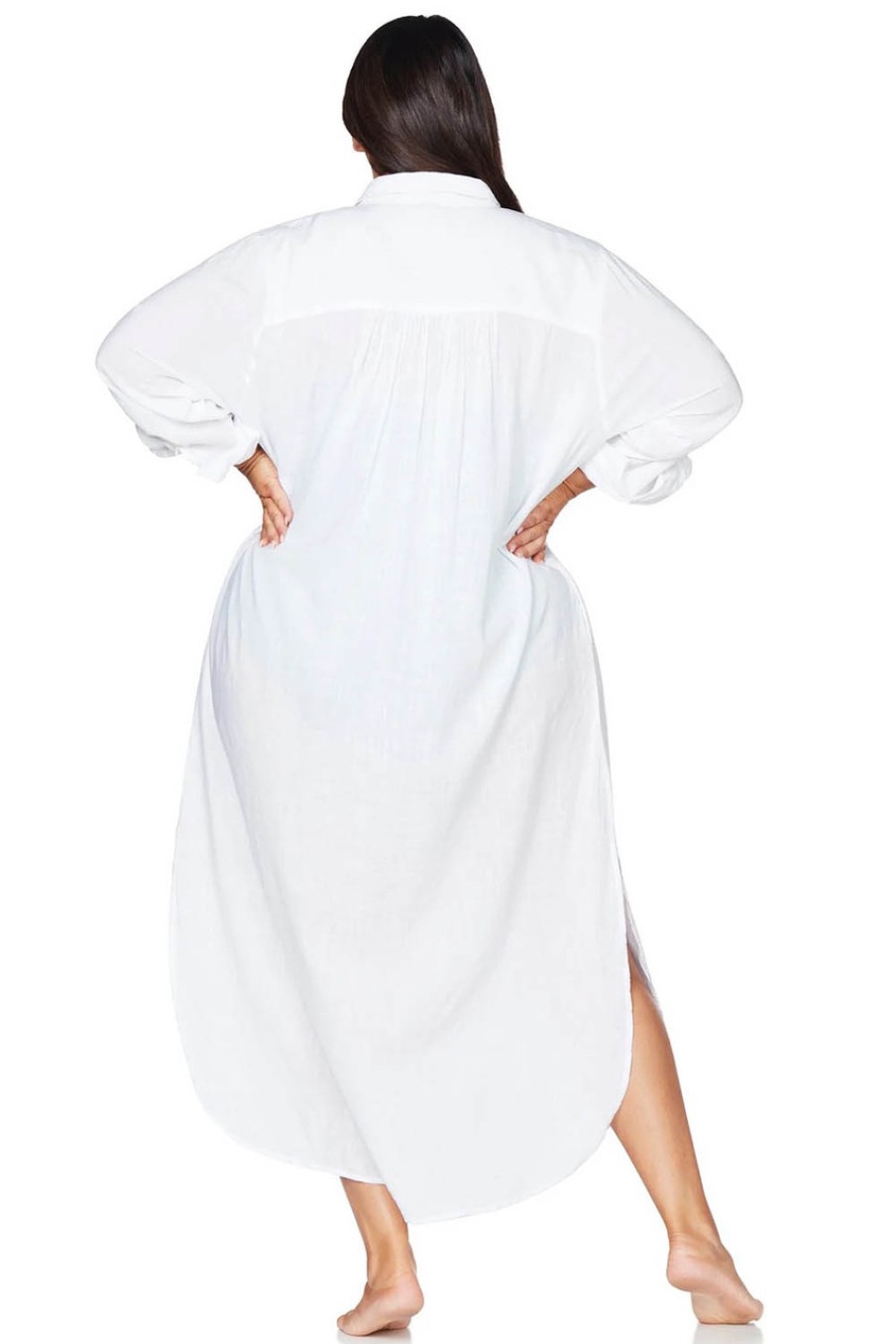 Dresses Artesands | Monteverdi Overshirt Cover Up Maxi White