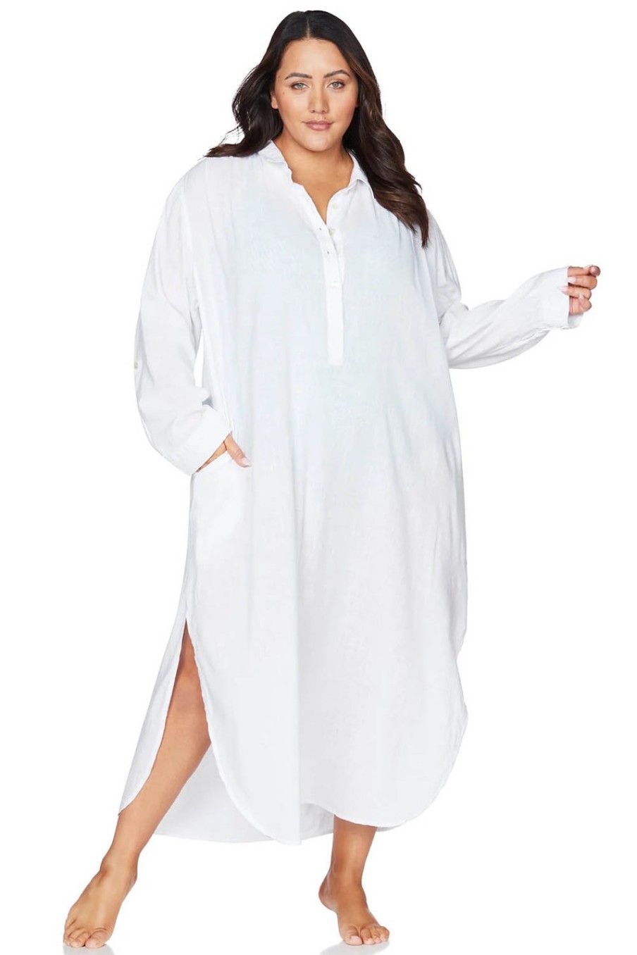 Dresses Artesands | Monteverdi Overshirt Cover Up Maxi White