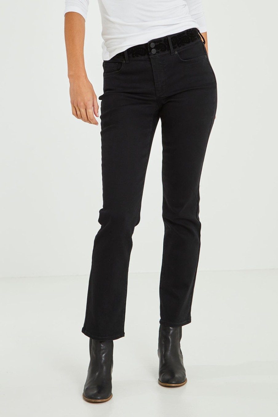 Jeans Not Your Daughters Jeans | Marilyn Straight Jean Dkblack