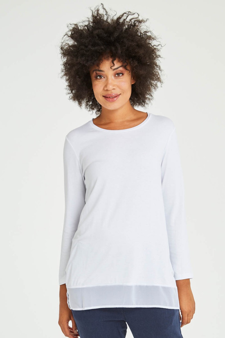 Tops Threadz | L/S Georgette Hem Top