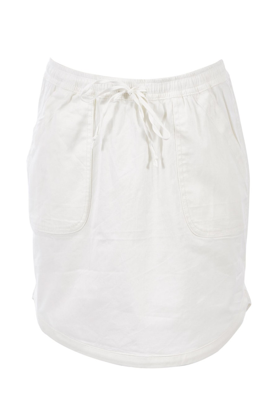 Skirts bird keepers | The Curved Hem Drawstring Skirt White