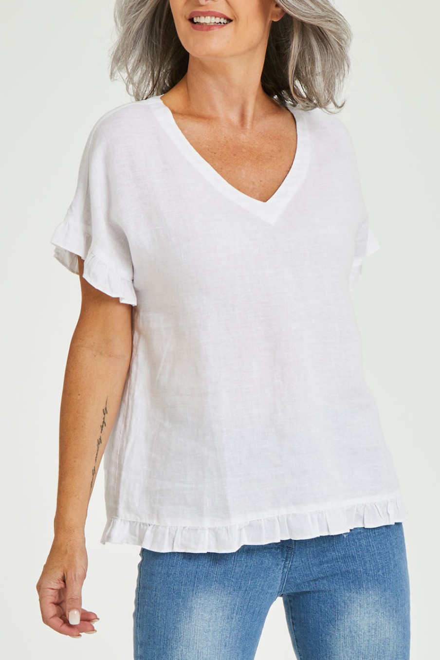 Tops Gordon Smith | Alex Ruffle Linen Top