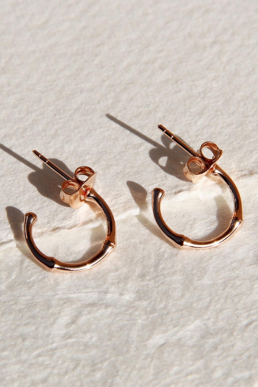 Accessories Najo | Bamboo Small Stud Hoop Earring Rosegold