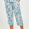 Lingerie & Sleepwear Victoria's Dream | Cotton 3/4 Pyjama Pant Whiteblue