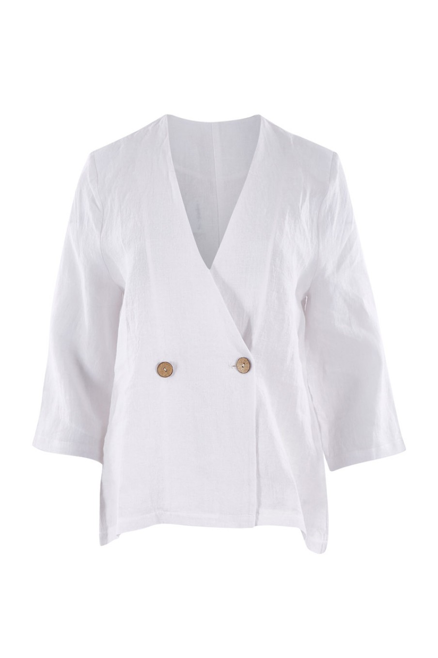 Coats & Jackets Natural for birds | Linen 3/4 Sleeve Blazer Meringue