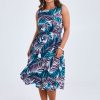 Dresses Belle bird | Belle Sleeveless Full Skirt Dress Palmprint