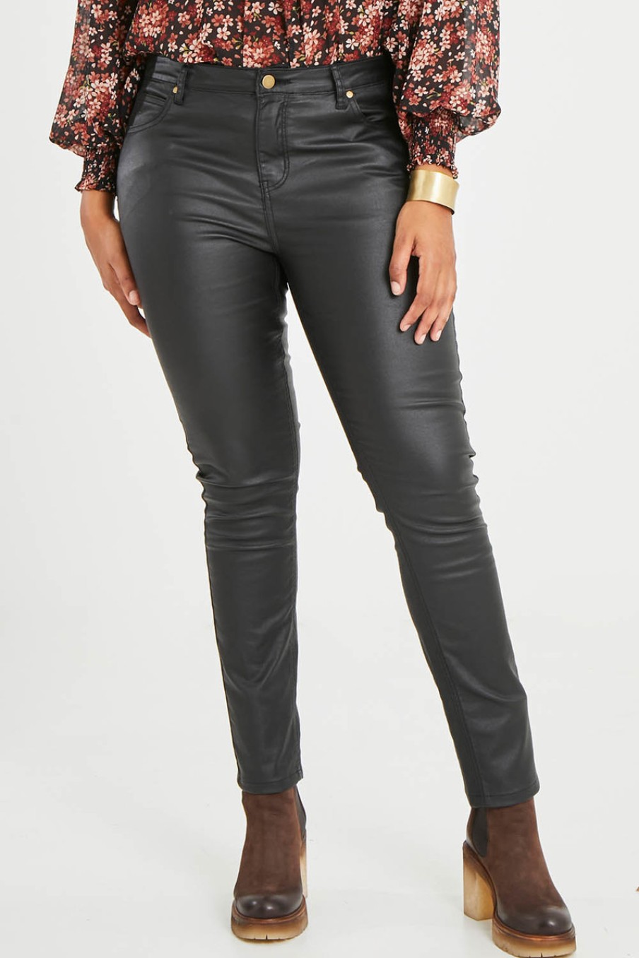 Jeans boho bird | Hot Stuff Coated Jean Black