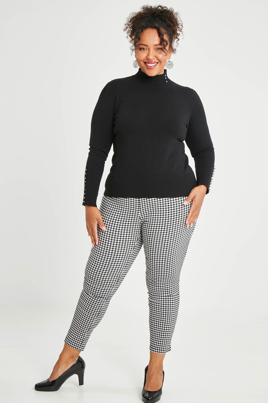 Pants & Leggings bird by design | The Printed Stretch Pull On Pant Gingham