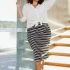 Skirts Belle bird | Belle Ponte Textured Skirt Blackwhite