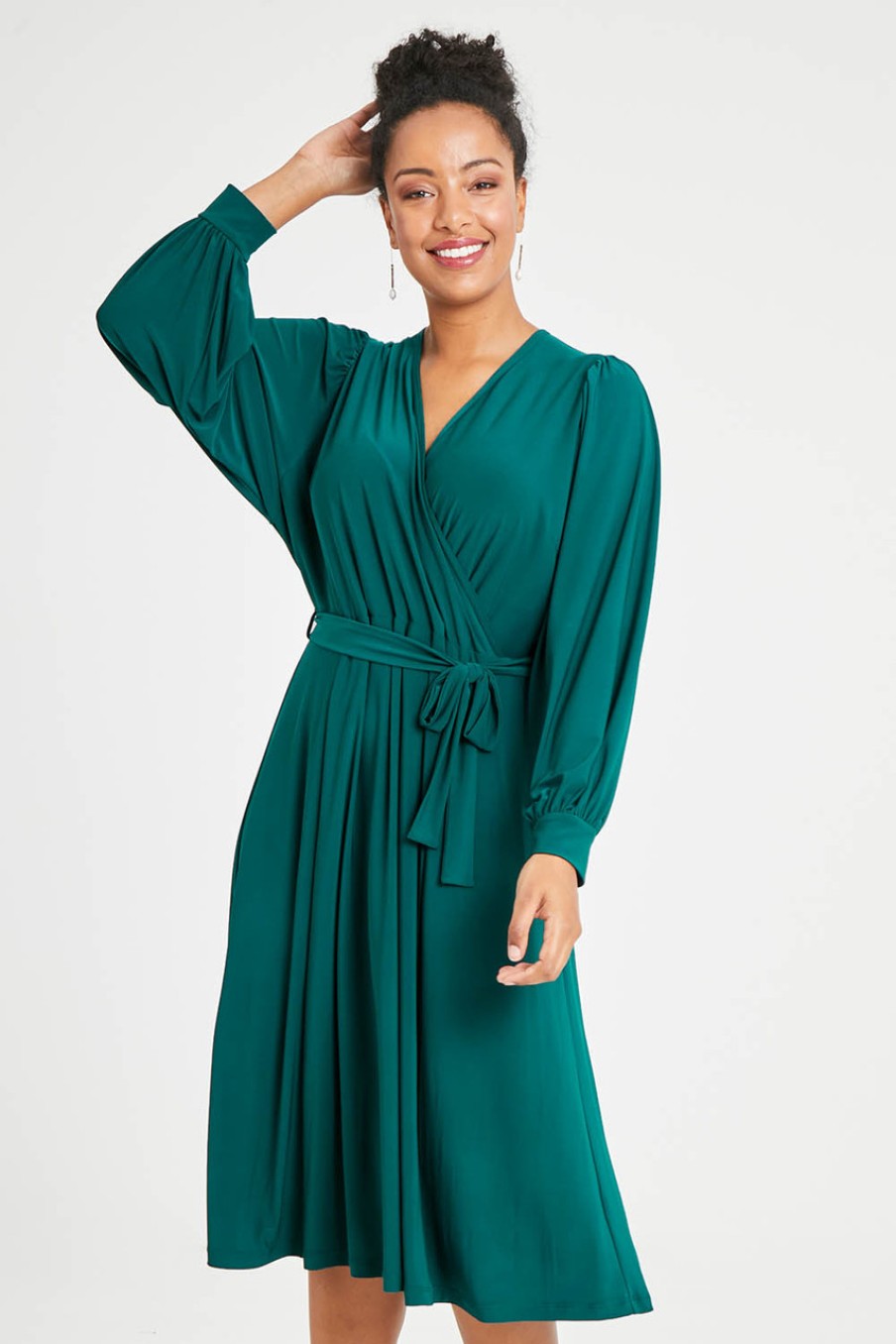 Dresses Belle bird | Belle Recycled Full Sleeve Dress Teal