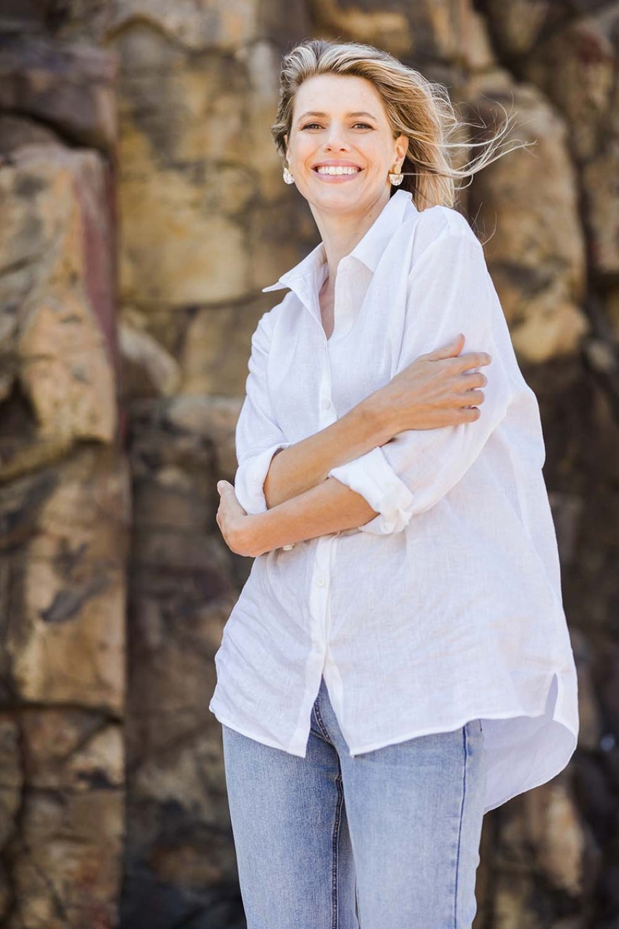 Tops Natural for birds | Linen Oversized Boyfriend Shirt