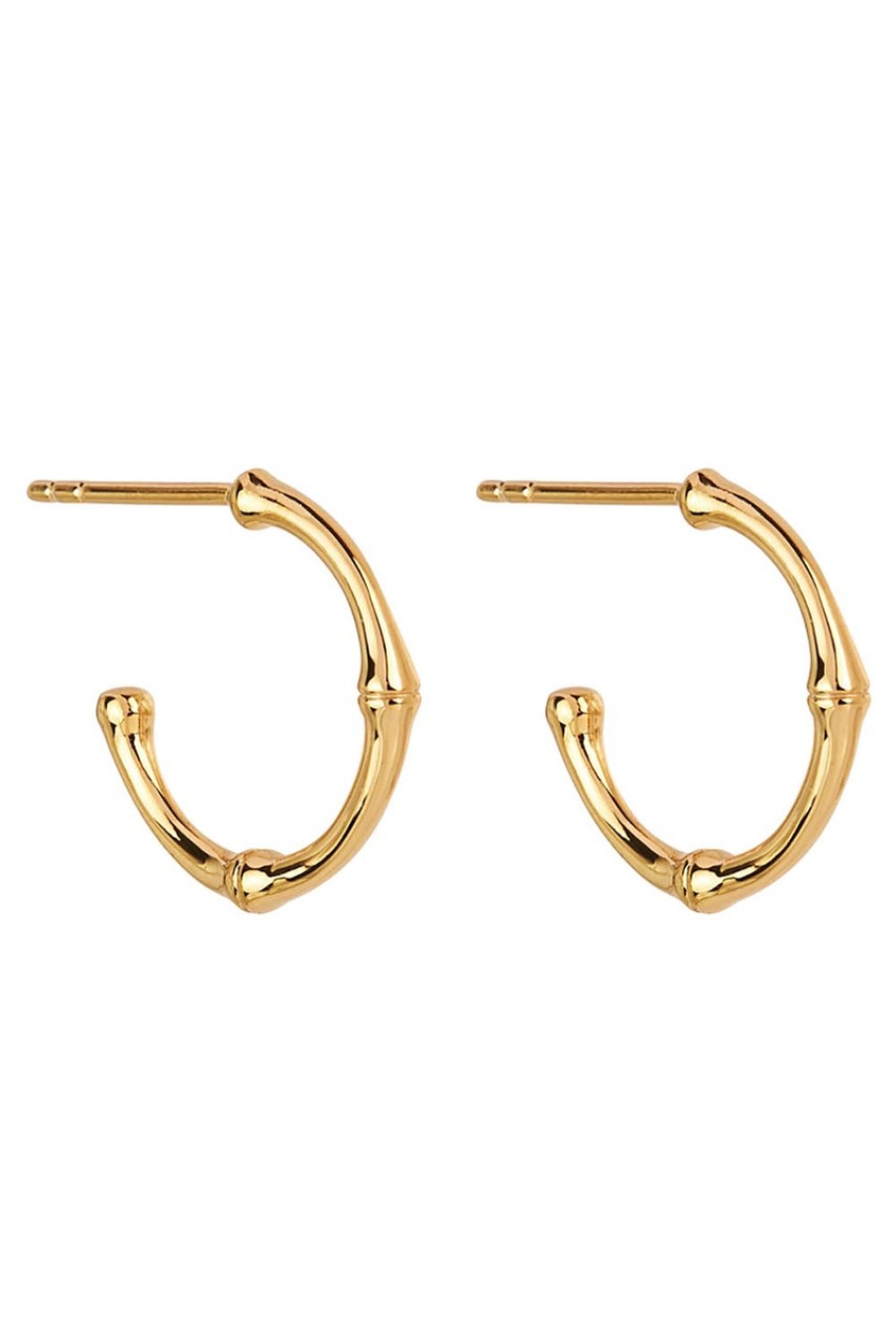 Accessories Najo | Bamboo Small Stud Hoop Earring Gold