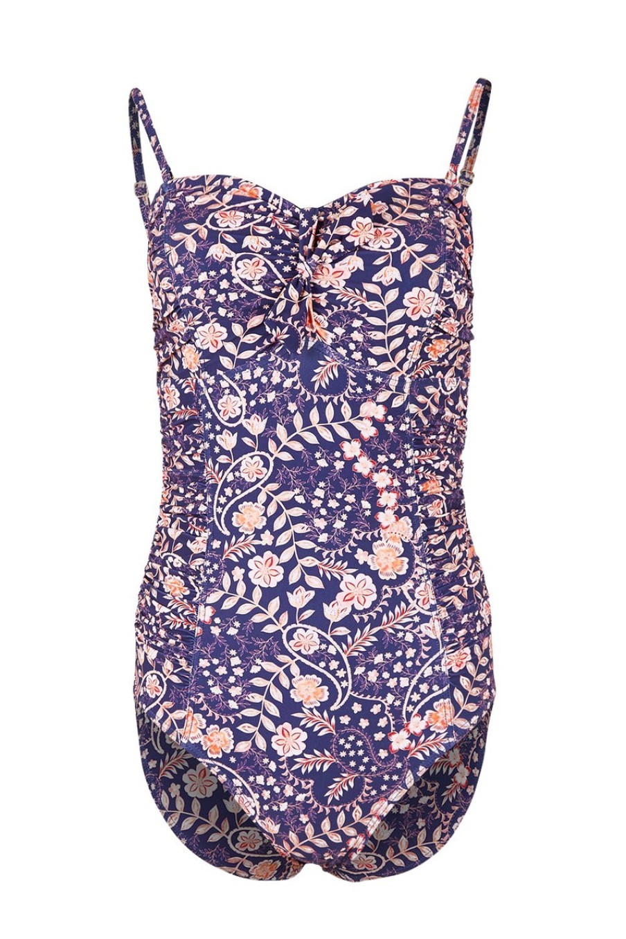 Swimwear Sunseeker | Aja Ruched Bandeau One Piece Ink