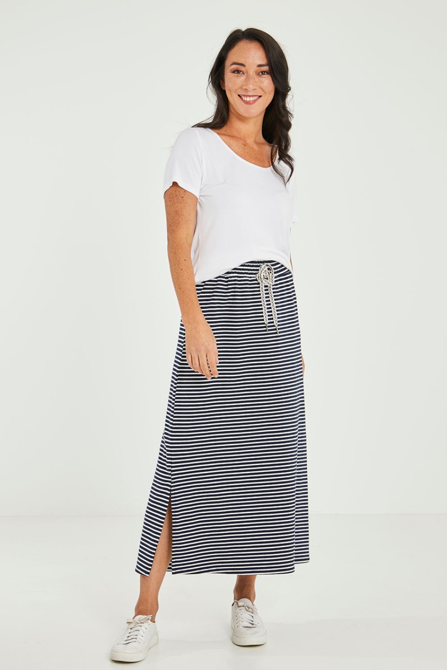 Skirts Elm | Fundamental Travel Skirt Navystrip