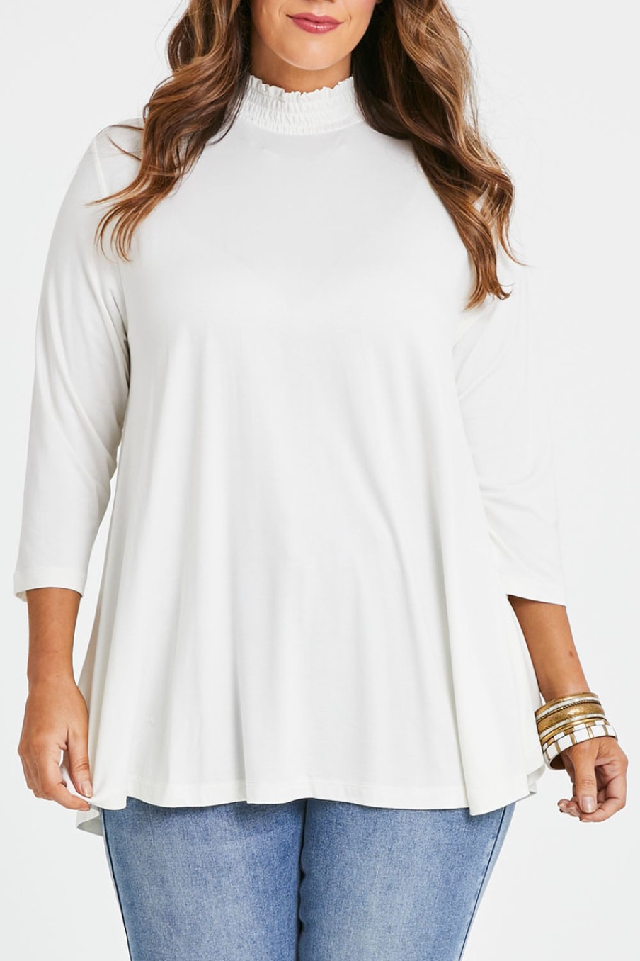 Tops Belle bird | Belle Turtleneck Draped Bamboo Tee