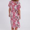 Dresses Cordelia St | Mozaic Splash Kaftan Midi Raspberry