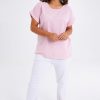 Tops bird keepers | The Stripe Summer Shell Top Pinkwhite