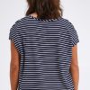 Tops bird keepers | The Striped Drape Tee Navywhite