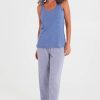 Lingerie & Sleepwear Florence Broadhurst | Basketweave Long Pyjamas Dusk