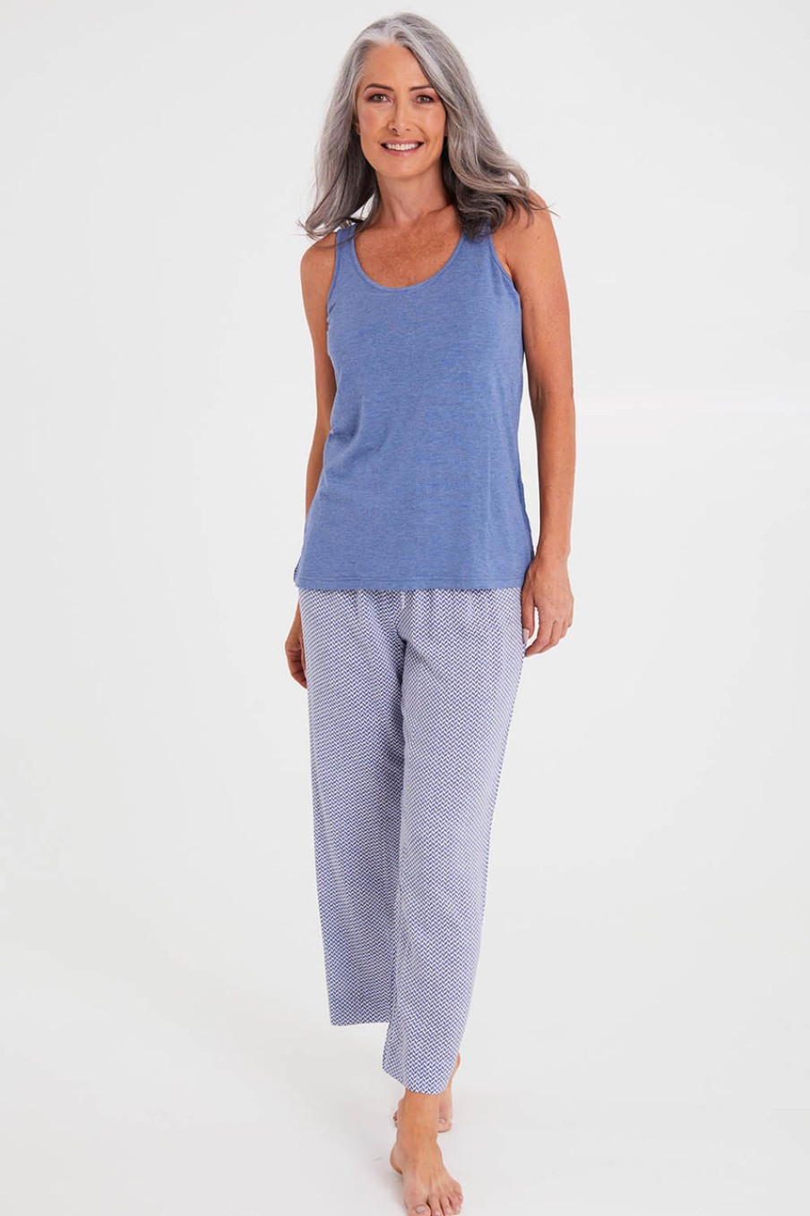 Lingerie & Sleepwear Florence Broadhurst | Basketweave Long Pyjamas Dusk