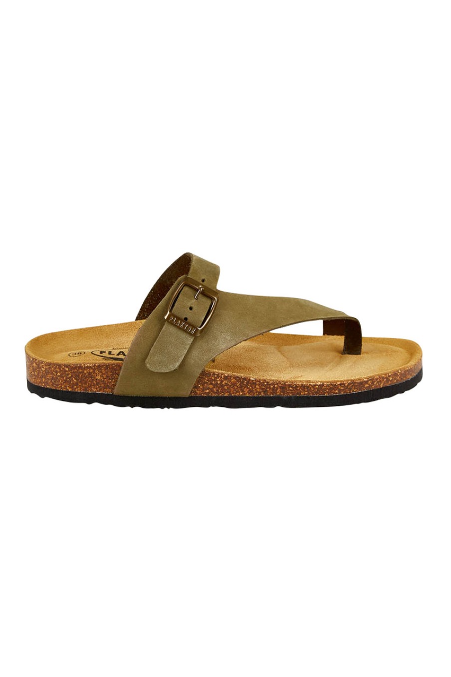 Shoes Plakton | Precioso Leather Sandals Nubuckkaki