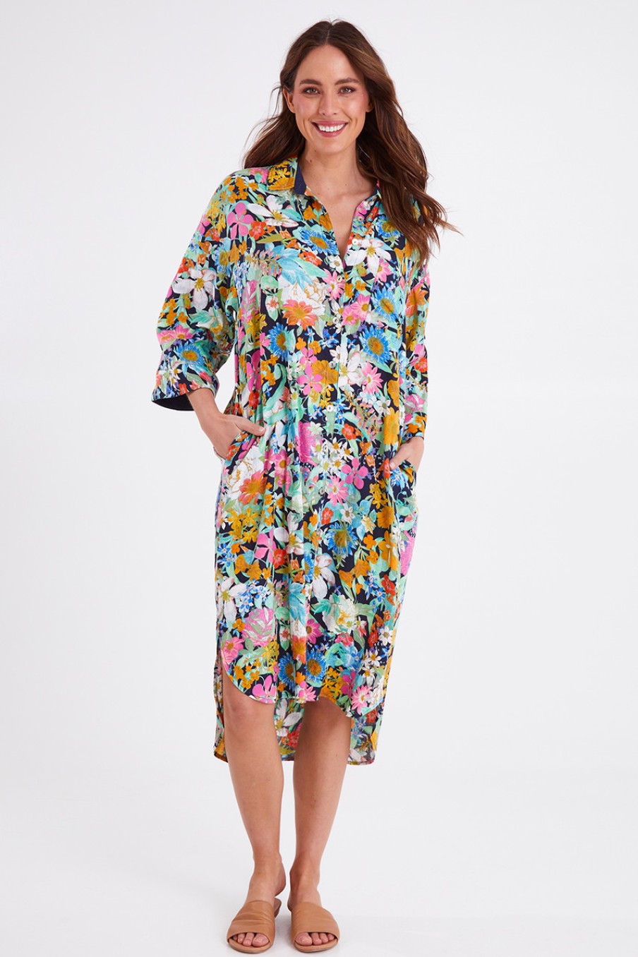 Dresses Eb & Ive | Verve Shirt Dress Flournvy