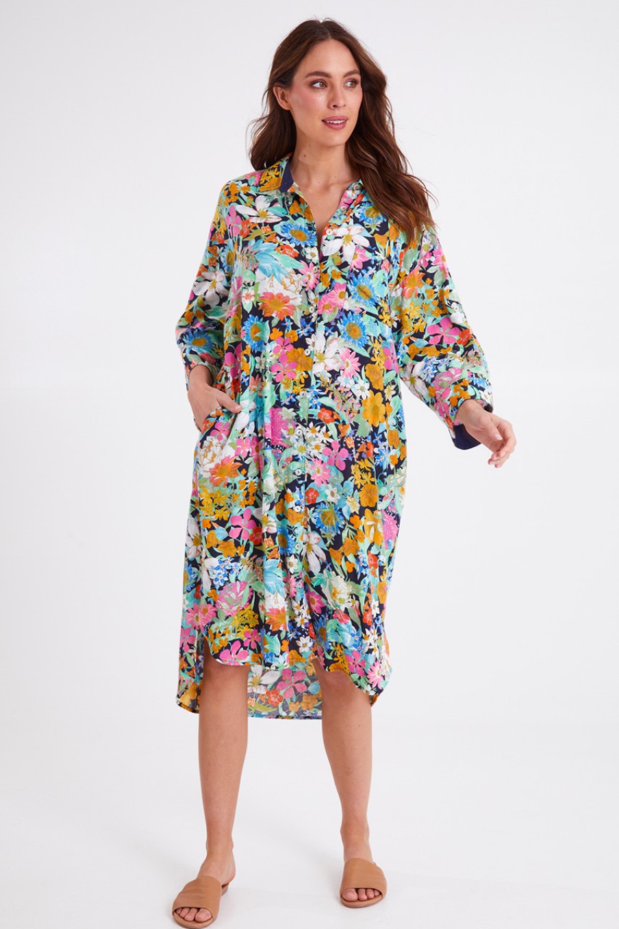 Dresses Eb & Ive | Verve Shirt Dress Flournvy