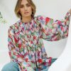 Tops boho bird | Flower Fun Shirred Blouse Fleur