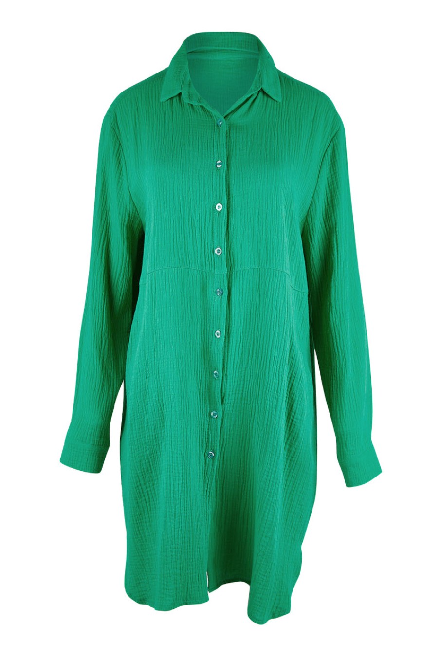 Tops bird keepers | The Double Cotton Long Overshirt Emerald