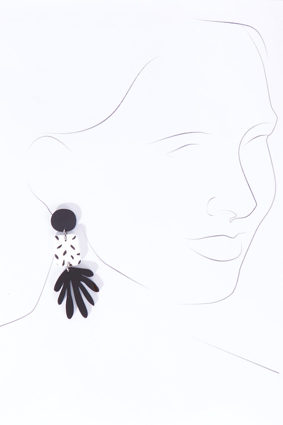 Accessories Pink Nade | Jayne Drop Earring Blackwhite