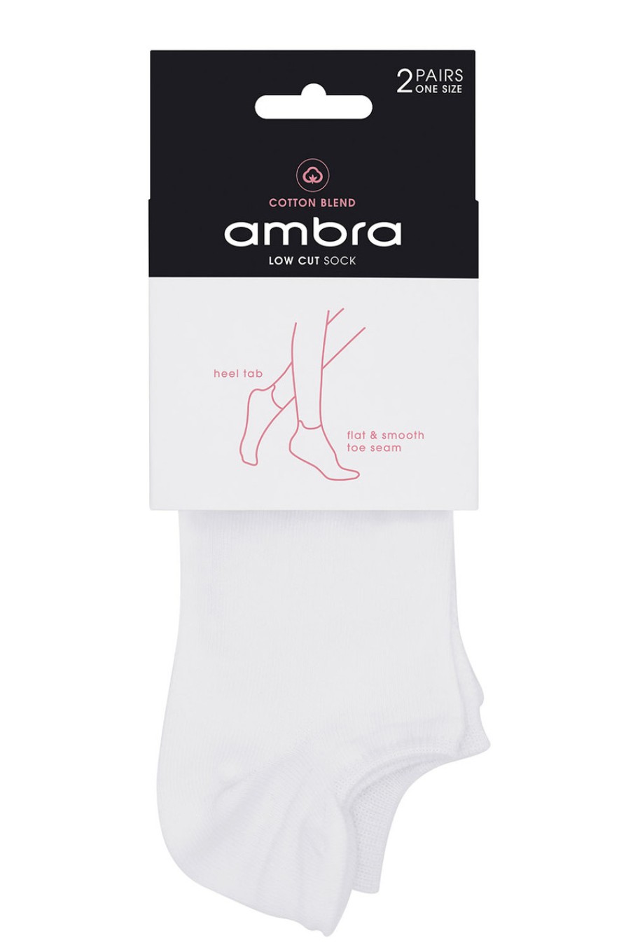 Lingerie & Sleepwear Ambra | Cotton Blend Low Cut Socks 2 Pack