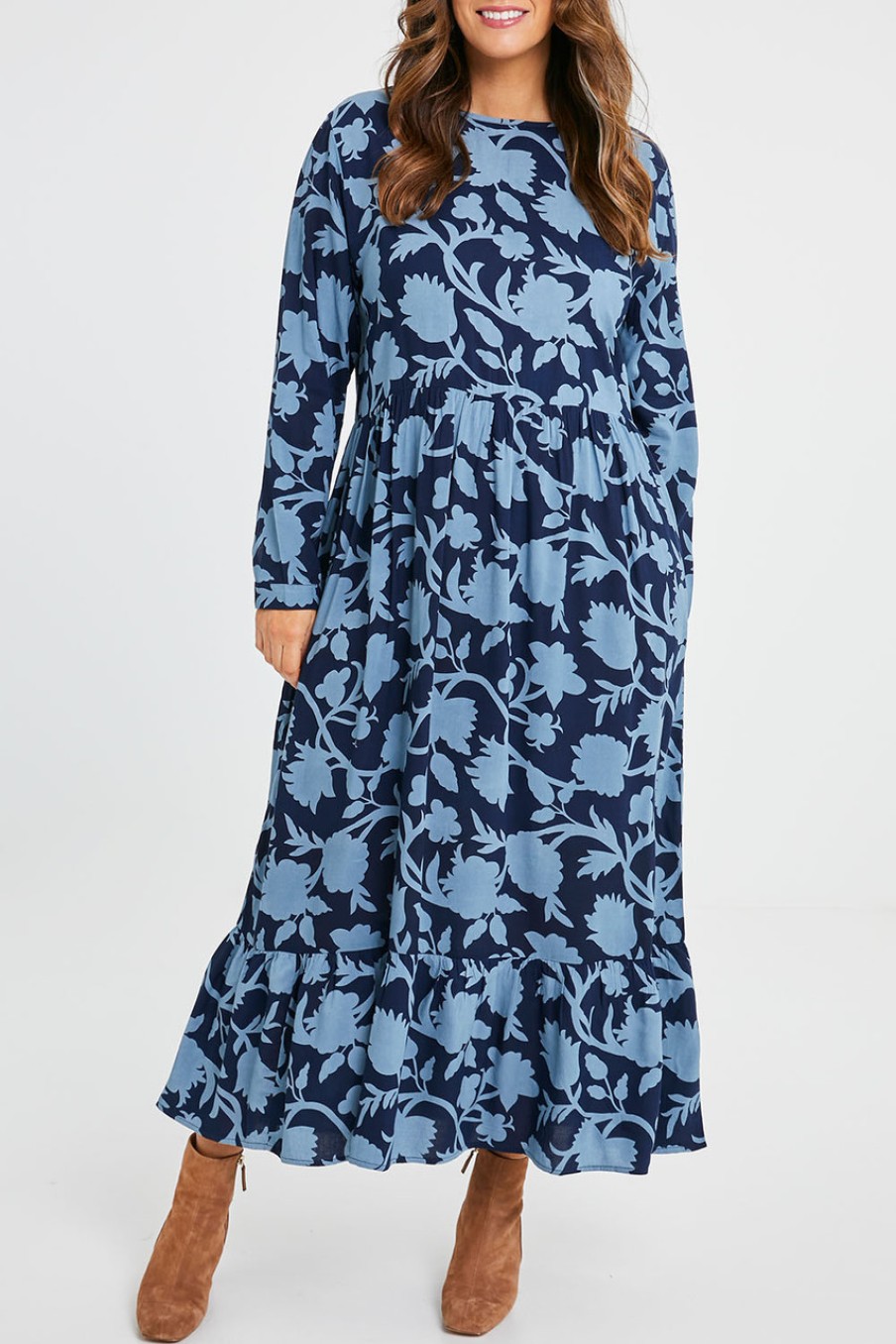 Dresses that bird label | Lilly Long Sleeve Midi Dress Silhouette