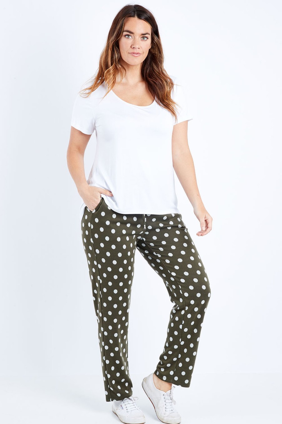 Pants & Leggings bird keepers | The Spot Jacquard Pull On Pant Khakispot