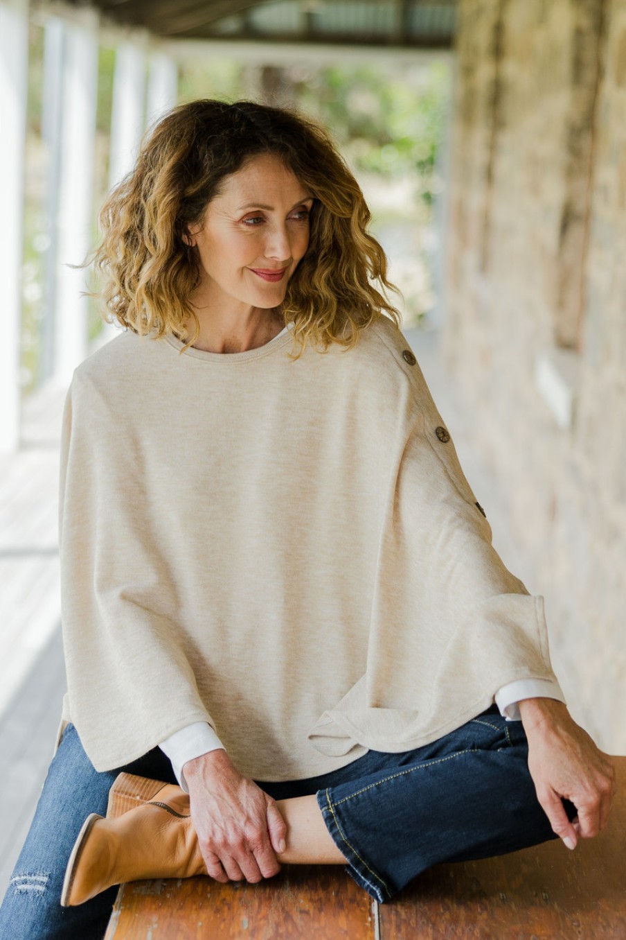 Coats & Jackets bird keepers | The Easy Wear Knit Poncho Sand