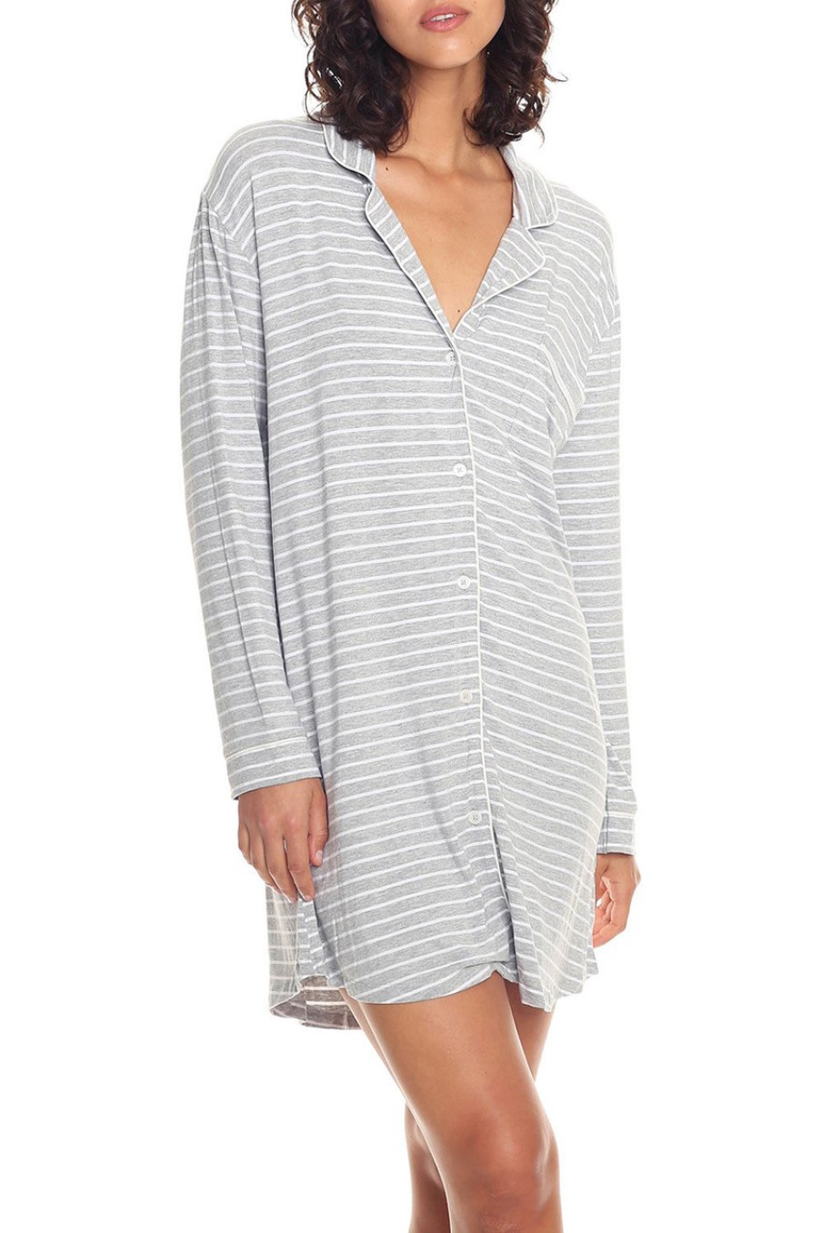 Lingerie & Sleepwear Papinelle | Modal Soft Kate Nightshirt Greystripe