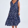 Dresses Belle bird | Belle V Neck Reversible Dress Navywhite