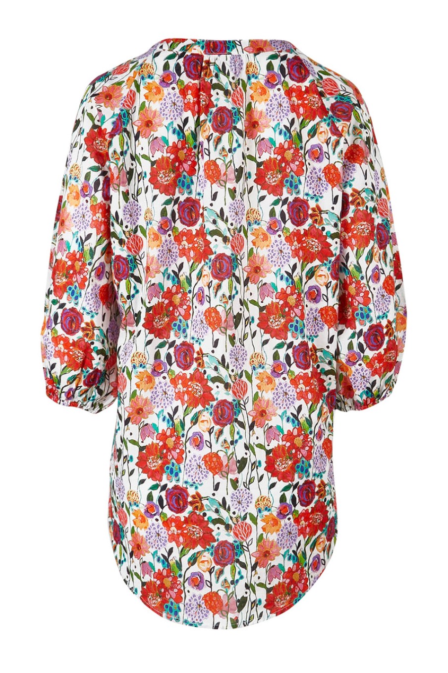 Tops Belle bird | Belle Mercerised Cotton Printed Shirt Poppies