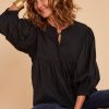 Tops boho bird | Happy Hour Dobby Blouse Black